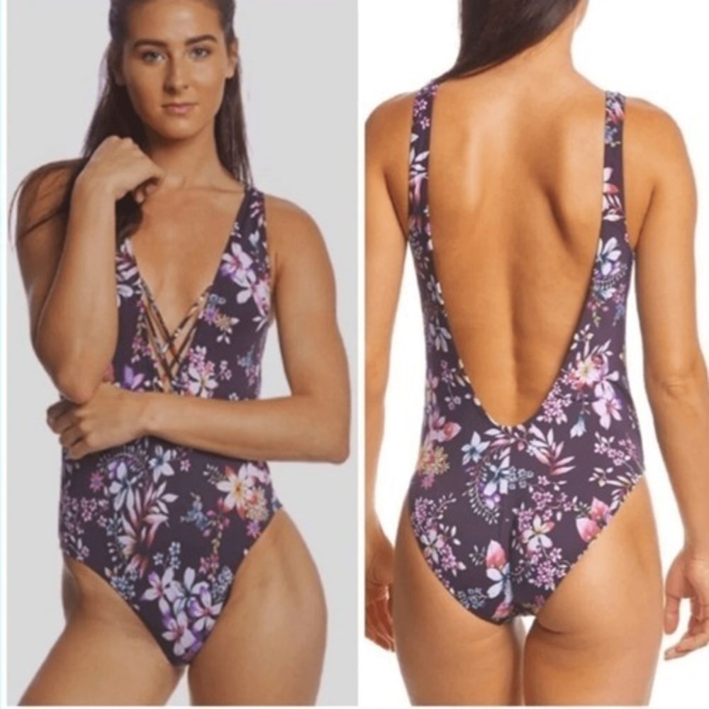 Hobie Call Me Floral One Piece Swimsuit‎ Large